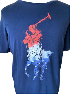 Polo Ralph Lauren Short Sleeve Signature Logo T-shirt Blue Large NWT