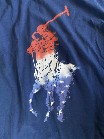 Polo Ralph Lauren Short Sleeve Signature Logo T-shirt Blue Large NWT