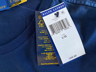 Polo Ralph Lauren Short Sleeve Signature Logo T-shirt Blue Large NWT