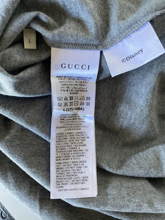 Gucci Mickey Mouse Gray Cotton Jersey T-Shirt Size Large (Oversized) 565806 NWT