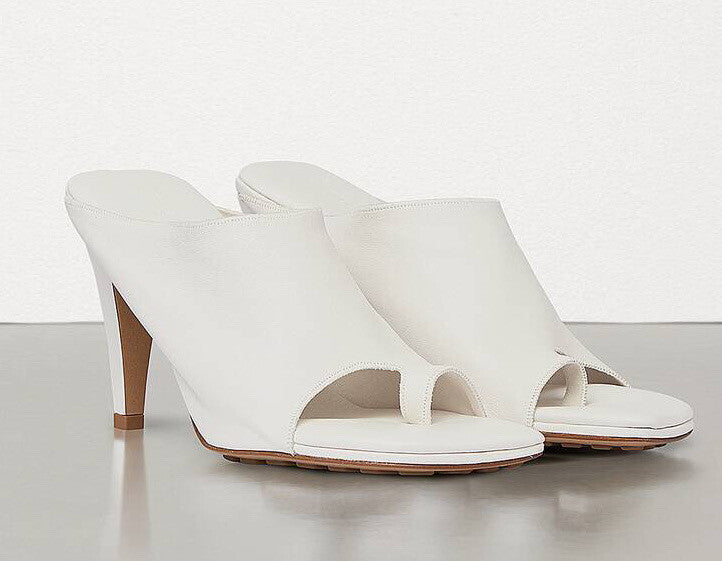Bottega Veneta Leather Mules with High Vamp White Shoes 9.5 US 618760 NIB $920