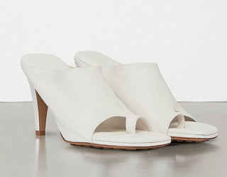 Bottega Veneta Leather Mules with High Vamp White Shoes 9.5 US 618760 NIB $920