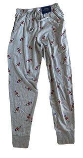 Polo Ralph Lauren Men's Bear Gray Jogger Pajama Pants Cotton Small NWT