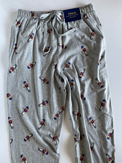 Polo Ralph Lauren Men's Bear Gray Jogger Pajama Pants Cotton Small NWT