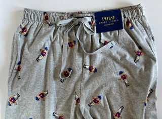 Polo Ralph Lauren Men's Bear Gray Jogger Pajama Pants Cotton Small NWT