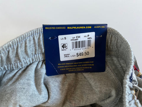 Polo Ralph Lauren Men's Bear Gray Jogger Pajama Pants Cotton Small NWT