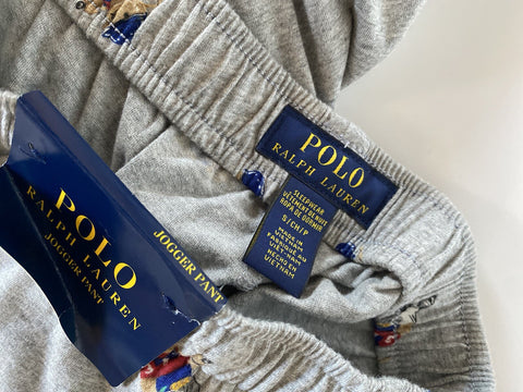 Polo Ralph Lauren Men's Bear Gray Jogger Pajama Pants Cotton Small NWT