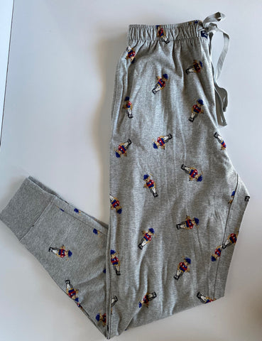 Polo Ralph Lauren Men's Bear Gray Jogger Pajama Pants Cotton Medium NWT