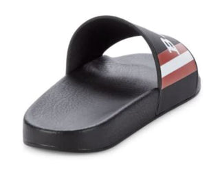 Bally Men's Slide Rubber Black Simon Logo Sandals 10 US 6234034 NIB $195