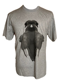 Burberry Sayers Gray Swan Print Cotton T-shirt M (Oversized) Portugal NWT $480