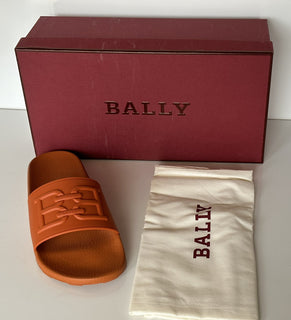 Bally Scotty Men's Slide Rubber Mandarin Logo Sandals 12 US 6300612 Italy NIB