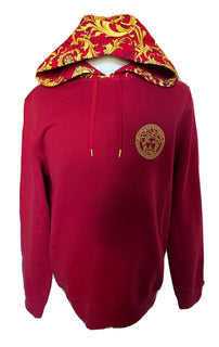 Versace Medusa Baroque Print Sweatshirt with Hoodie Red S 1003253 NWT $1150