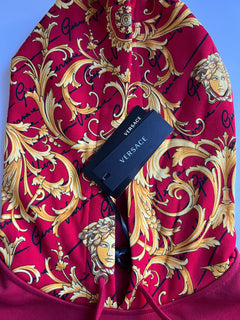 Versace Medusa Baroque Print Sweatshirt with Hoodie Red S 1003253 NWT $1150