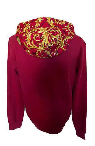 Versace Medusa Baroque Print Sweatshirt with Hoodie Red S 1003253 NWT $1150