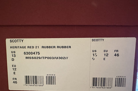 Bally Scotty Men's Slide Rubber Heritage Red Logo Sandals 13 US 6300612 IT NIB