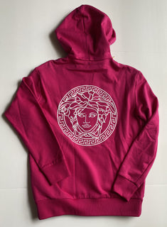 Versace Women's Medusa Hooded Pink Jacket 10 US (44 Euro) A231242 IT NWT $950