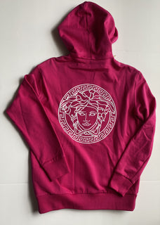 Versace Women's Medusa Hooded Pink Jacket 10 US (44 Euro) A231242 IT NWT $950