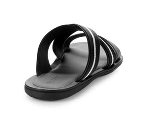 Bally Men's Sasha Slide Textile and Leather Black Sandals 9 US 6234150 NIB $450