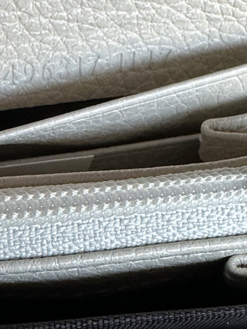 Gucci G Web Gucci Print Zip Around  Ivory Card Medium Wallet 496317 Italy NWT