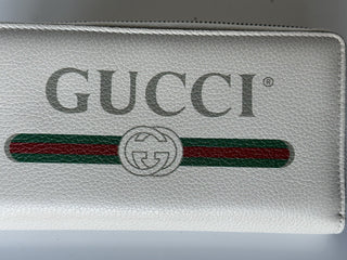 Gucci G Web Gucci Print Zip Around  Ivory Card Medium Wallet 496317 Italy NWT