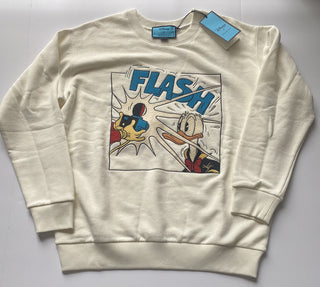 Gucci Donald Duck Flash Disney Sweatshirt White Size Medium 617964 Italy NWT