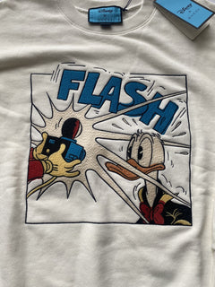 Gucci Donald Duck Flash Disney Sweatshirt White Size Medium 617964 Italy NWT