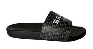 Bally Sabrio Men's Slide Rubber Black Logo Sandals 13 US 6301209 Italy NIB