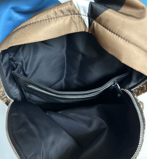 Burberry Monogram Nylon Backpack Bridal Brown Made in Italy 80448241 NWT