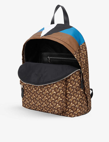 Burberry Monogram Nylon Backpack Bridal Brown Made in Italy 80448241 NWT