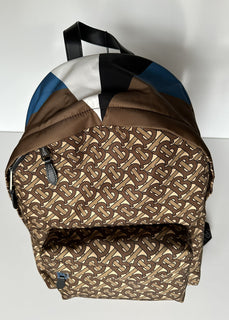 Burberry Monogram Nylon Backpack Bridal Brown Made in Italy 80448241 NWT