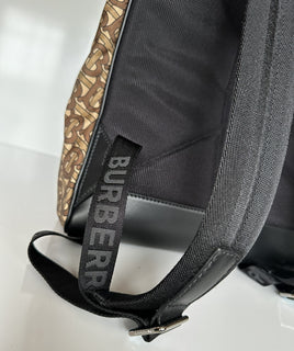 Burberry Monogram Nylon Backpack Bridal Brown Made in Italy 80448241 NWT