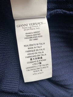 Versace Men's Knit Jacket with Hoodie Blue 48 US (58 Euro) A237551 IT NWT $995