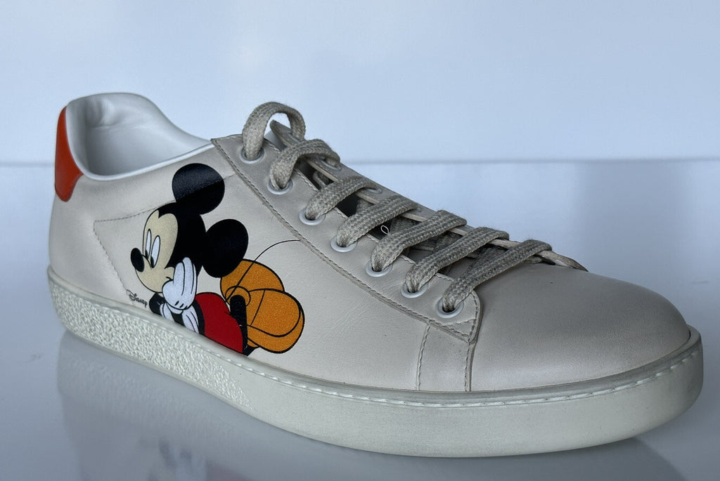 Gucci Men's Mickey Mouse Ivory Soft Leather Sneakers 8.5 US (41.5 Eu) 606110 NWT