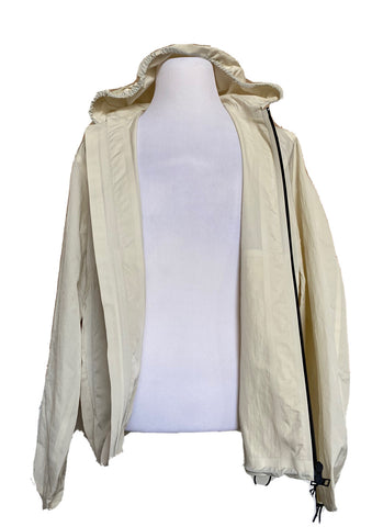Bottega Veneta Men's Blouson Tech Nylon Chalk Jacket with Hoodie 40 US NWT $1850