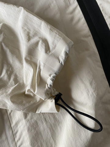 Bottega Veneta Men's Blouson Tech Nylon Chalk Jacket with Hoodie 40 US NWT $1850