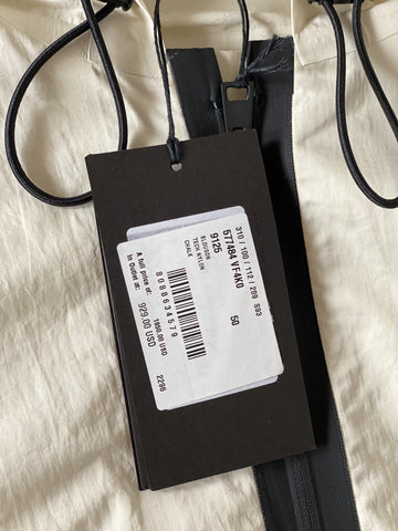 Bottega Veneta Men's Blouson Tech Nylon Chalk Jacket with Hoodie 40 US NWT $1850