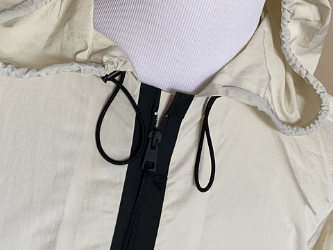 Bottega Veneta Men's Blouson Tech Nylon Chalk Jacket with Hoodie 40 US NWT $1850