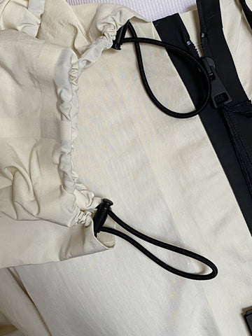 Bottega Veneta Men's Blouson Tech Nylon Chalk Jacket with Hoodie 40 US NWT $1850