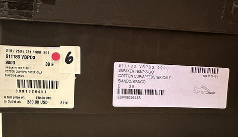 Bottega Veneta Men's Speedster Cotton White Sneakers 6 US 611183 Spain NIB $570