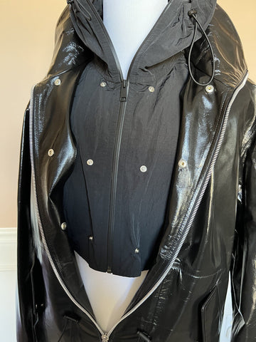 Bottega Veneta Women's Coat in Shiny Leather Black 633444 Small NWT $7500