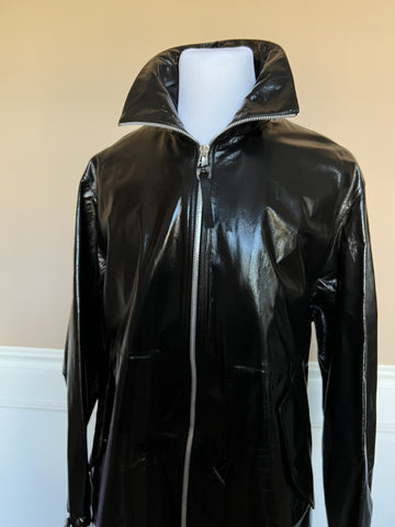 Bottega Veneta Women's Coat in Shiny Leather Black 633444 Small NWT $7500