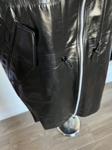 Bottega Veneta Women's Coat in Shiny Leather Black 633444 Small NWT $7500