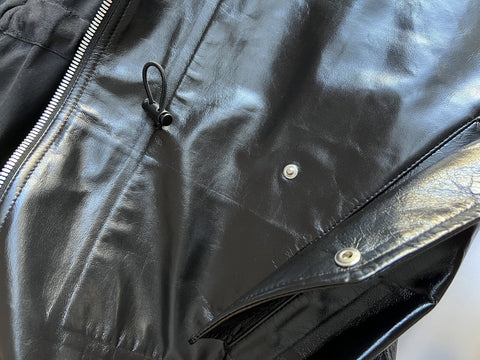 Bottega Veneta Women's Coat in Shiny Leather Black 633444 Small NWT $7500