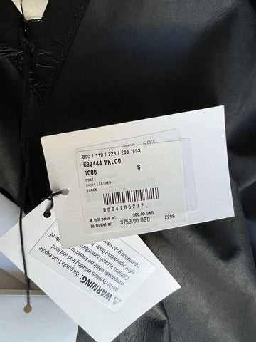 Bottega Veneta Women's Coat in Shiny Leather Black 633444 Small NWT $7500