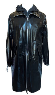 Bottega Veneta Women's Coat in Shiny Leather Black 633444 Small NWT $7500
