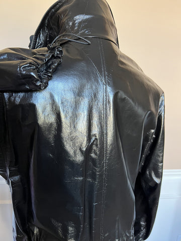 Bottega Veneta Women's Coat in Shiny Leather Black 633444 Small NWT $7500