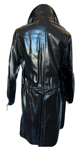 Bottega Veneta Women's Coat in Shiny Leather Black 633444 Small NWT $7500