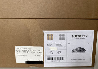 Burberry Womens Archive Beige Loafers  8.5 US (38.5 Euro) 8050692 Italy NIB $520