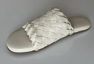 Bottega Veneta Men's Intrecciato Leather Sandals White 7 US 620298 IT NIB $1150