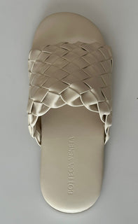Bottega Veneta Men's Intrecciato Leather Sandals White 7 US 620298 IT NIB $1150